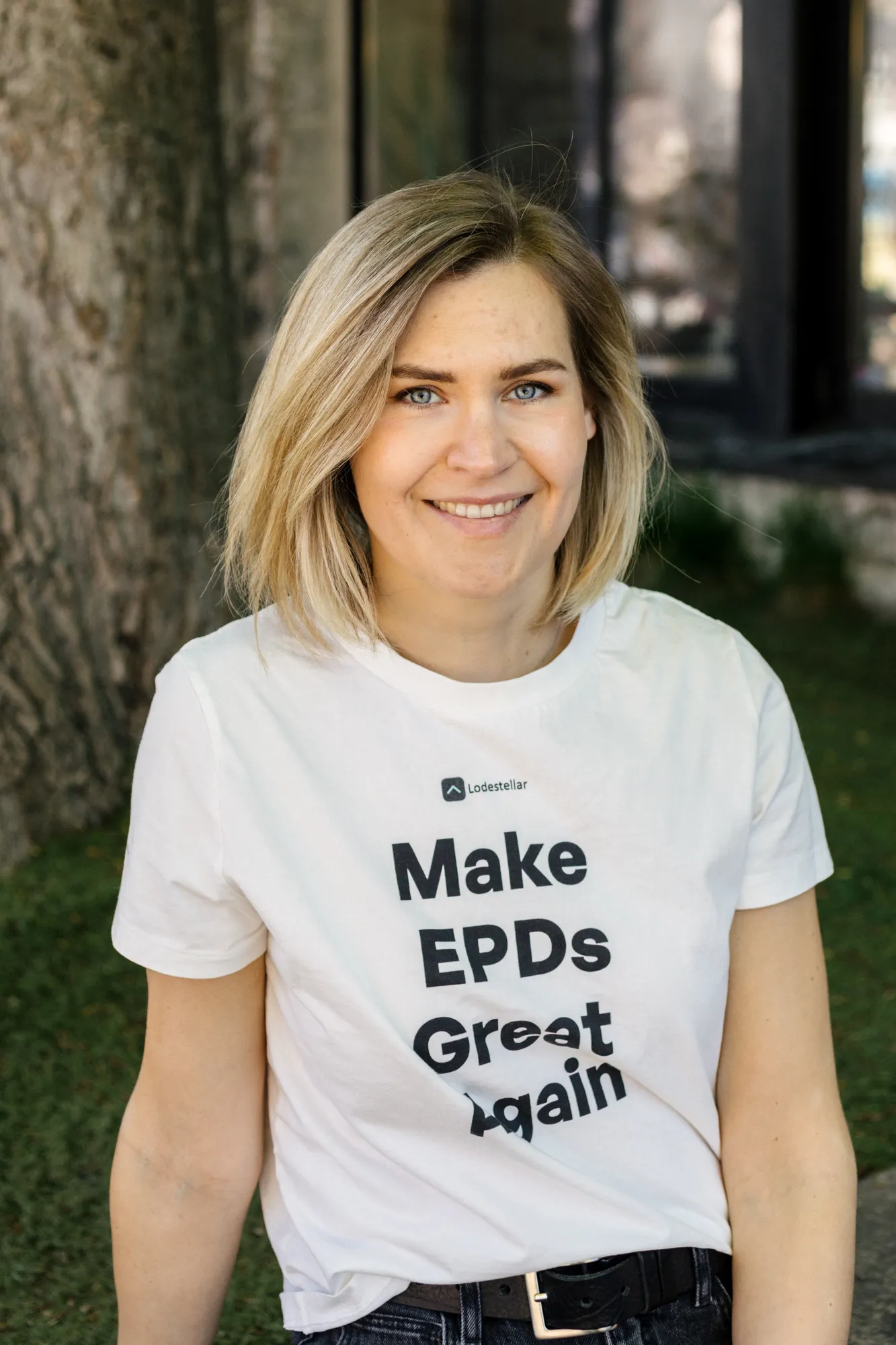 Anni Oviir in a "Make EPDs Great Again" t-shirt
